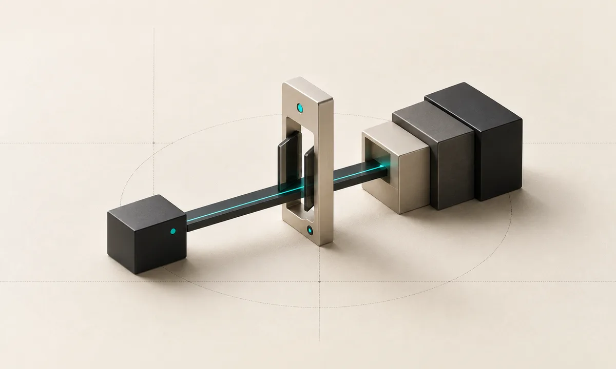 Passerelle sécurisée reliant un module externe à un noyau de logiciel métier