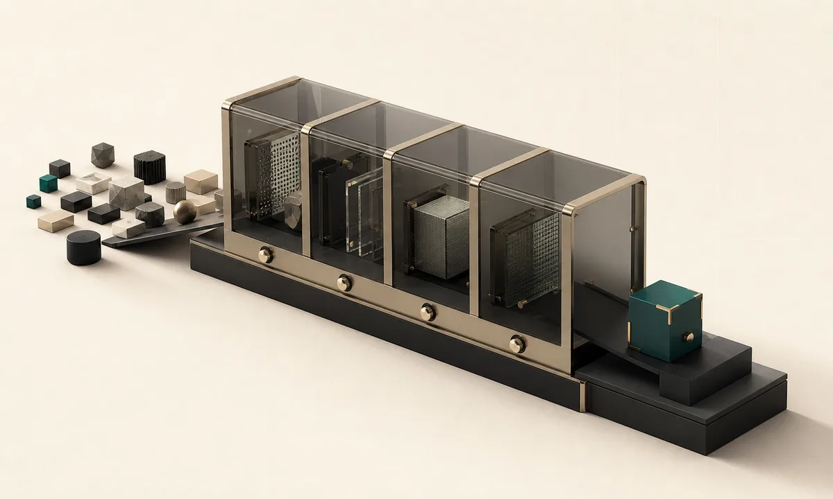 Portique de sélection testant plusieurs modules avant de retenir une solution IA stable